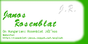 janos rosenblat business card